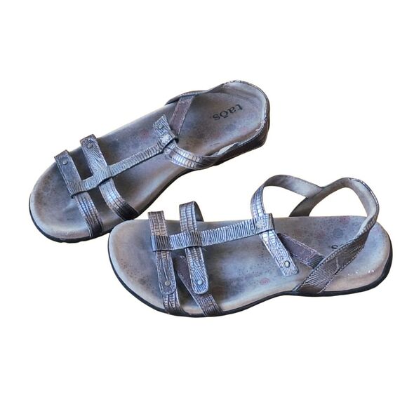 Taos Trophy Leather Supportive Sandals 7 Bronze Metallic - Picture 12 of 16